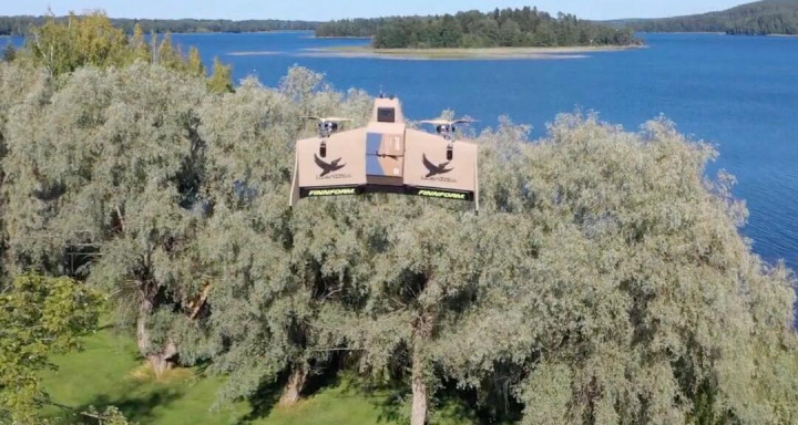 芬蘭一公司正準備向湖島居民提供無人機送報服務(圖1)